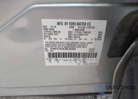 2018 Ford Edge from USA, damaged, VIN 2FPMK3K98JBC46280